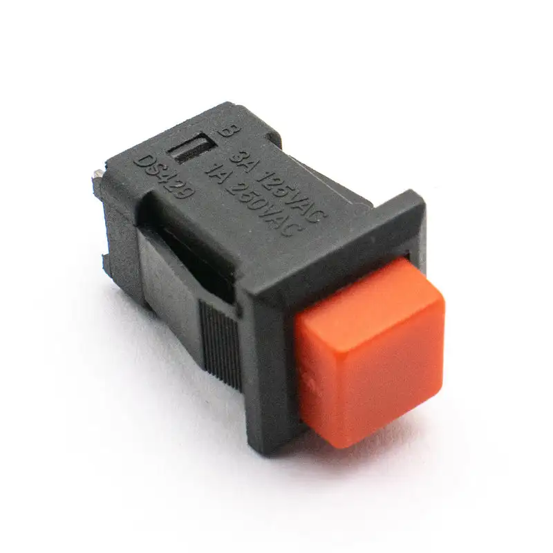 DS-429 Square ON/OFF Switch Momentary (Red) - Push to On Button