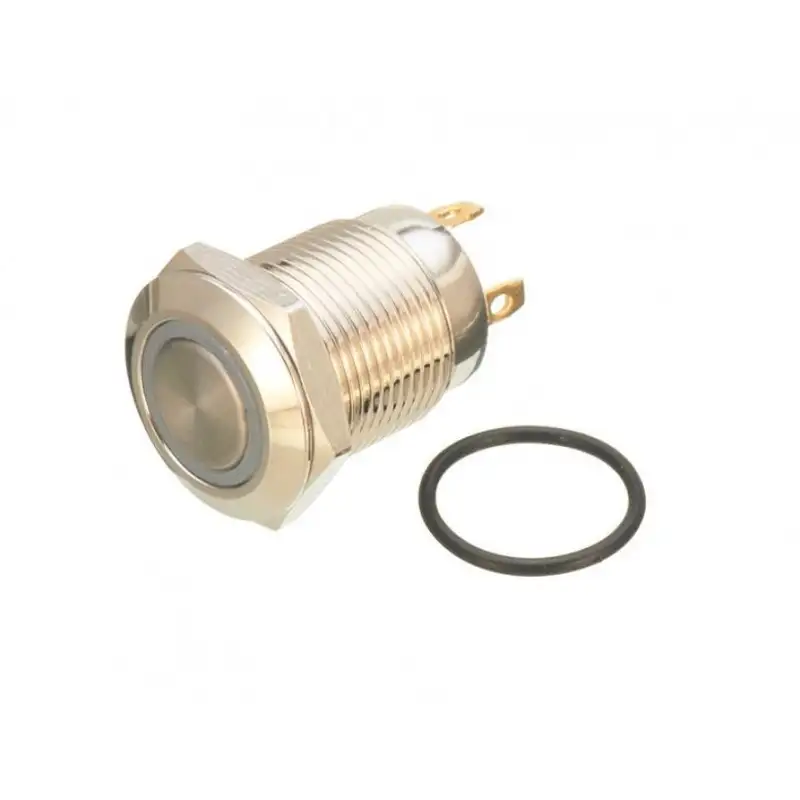 16mm 24V Ring (Blue Light) Self-Lock Non-Momentary Metal Push-button Switch