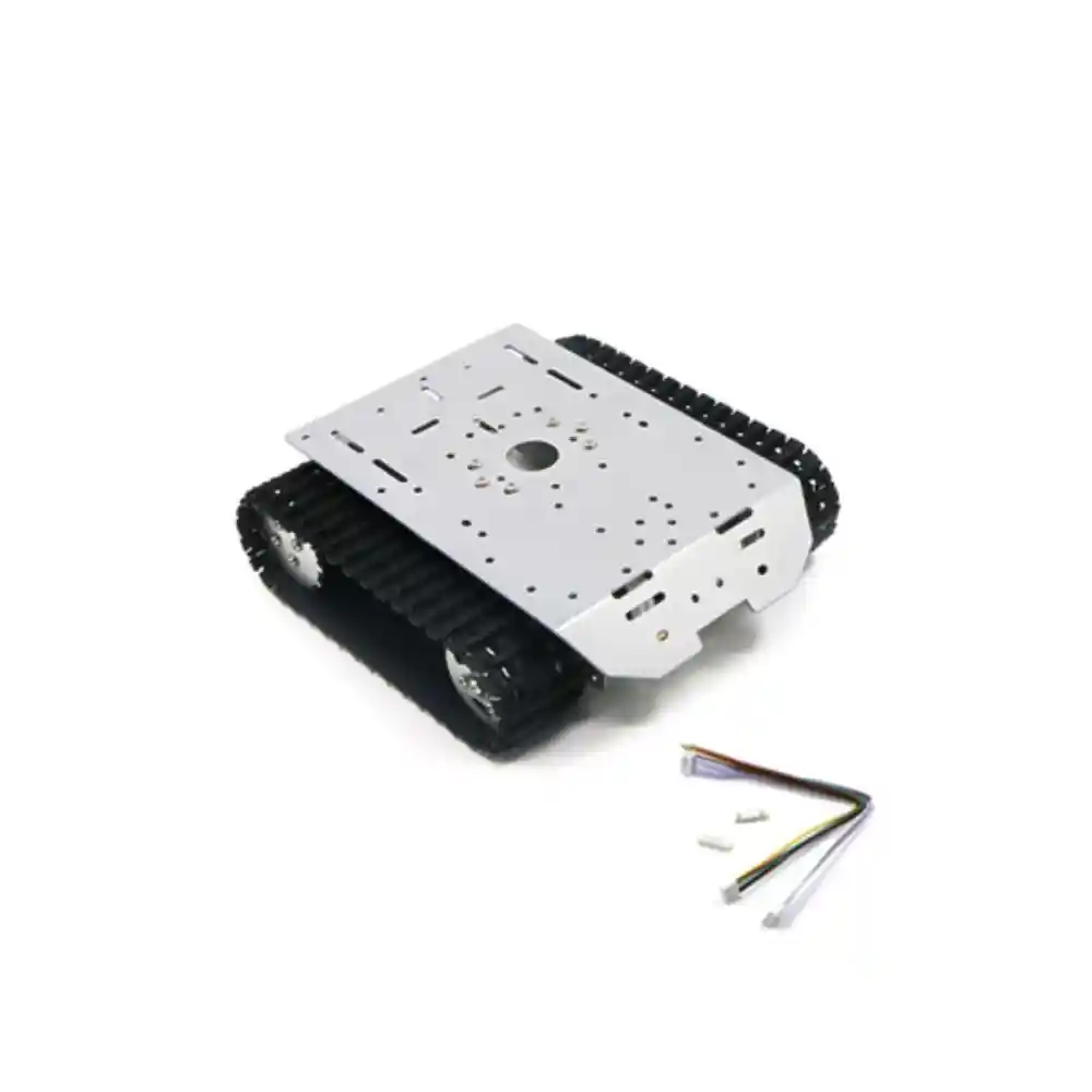 2WD Tank chassis smart car tracked car smart robot chassis with motor DIY (Silver)